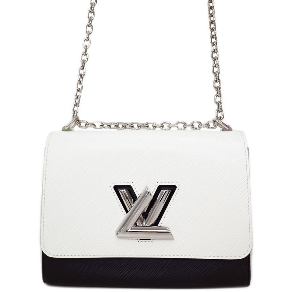 Louis Vuitton Epi Twist MM Shoulder Bag White Black
